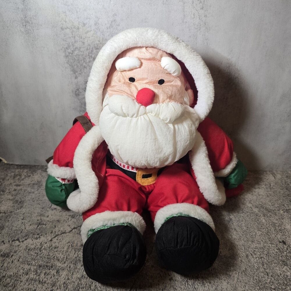 Vintage Hallmark Puffalump Style Santa Claus Nylon Parachute Style 1993